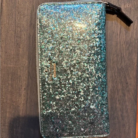 Kate Spade Glitter Bug Green/Blue wallet - Picture 2 of 6